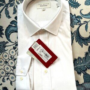 Never worn men's white button-down shirt by Ted Baker. Collar 17"; size 34/35.